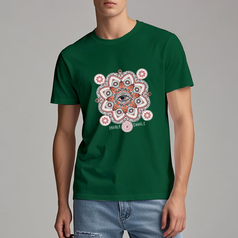 Olivenorma Meditation Evil Eye Slogan Design T-shirt