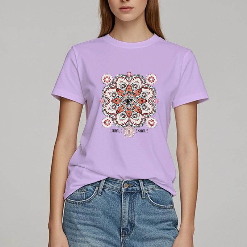 Olivenorma Meditation Evil Eye Slogan Design T-shirt