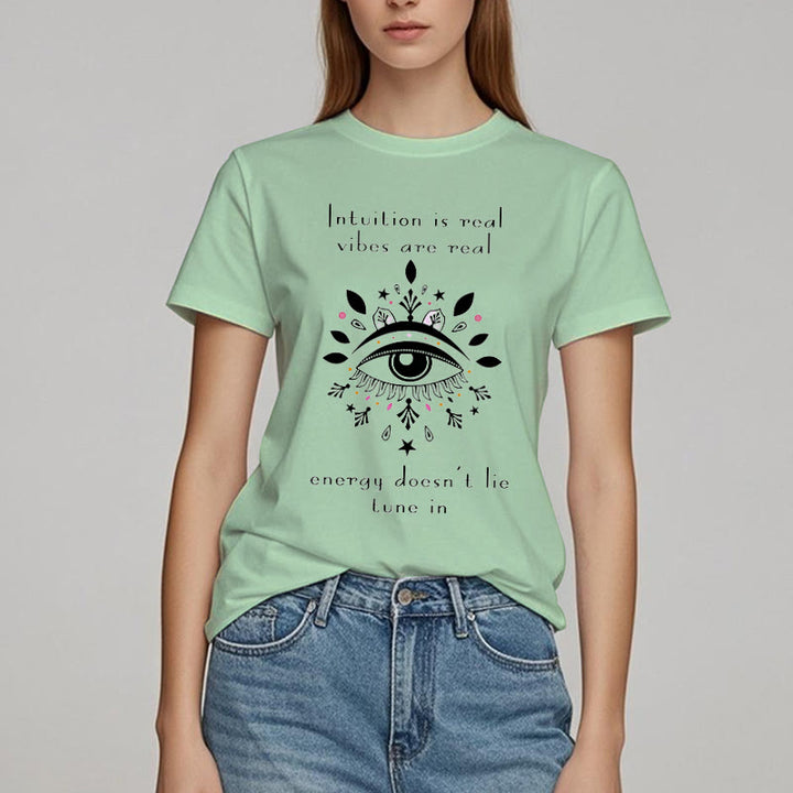 Olivenorma Intuition Evil Eye Design T-shirt