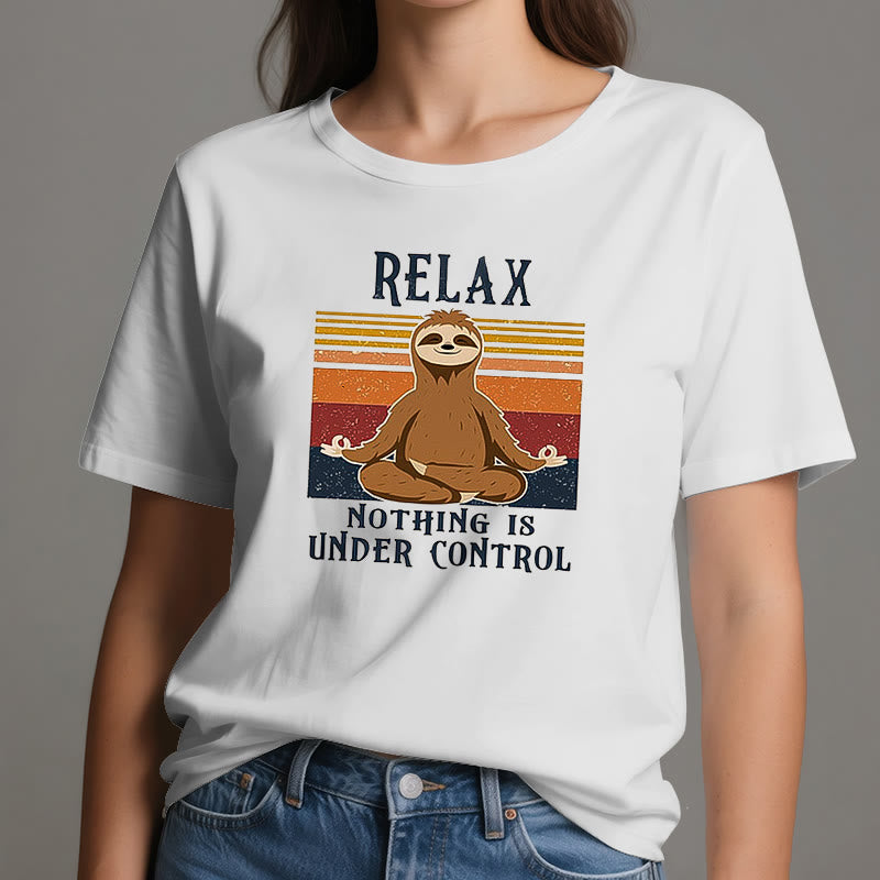 Olivenorma Relaxed Sloth Retro Cotton T-Shirt