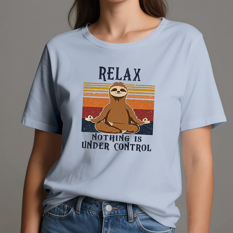 Olivenorma Relaxed Sloth Retro Cotton T-Shirt