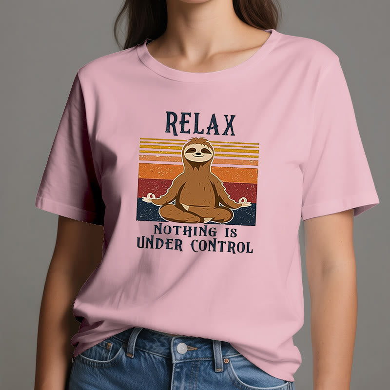 Olivenorma Relaxed Sloth Retro Cotton T-Shirt