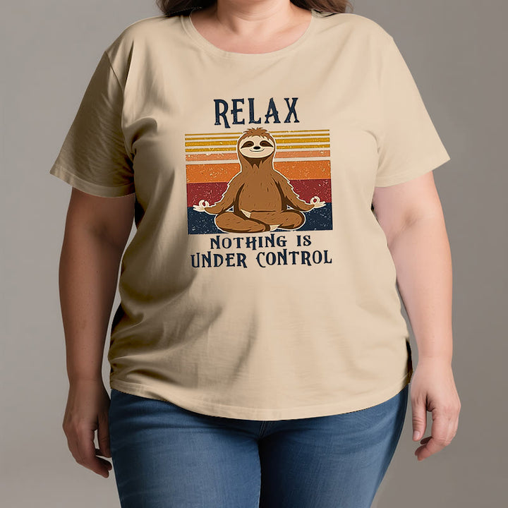 Olivenorma Relaxed Sloth Retro Cotton T-Shirt