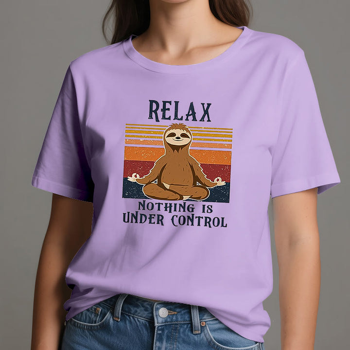 Olivenorma Relaxed Sloth Retro Cotton T-Shirt