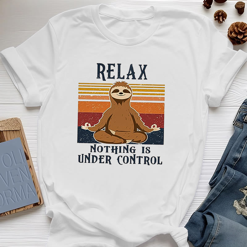 Olivenorma Relaxed Sloth Retro Cotton T-Shirt