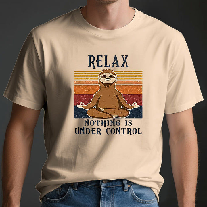 Olivenorma Relaxed Sloth Retro Cotton T-Shirt