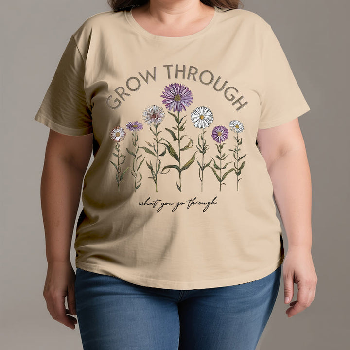 Olivenorma Grow Through Floral Graphic T-Shirt
