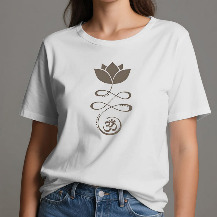 Olivenorma Yoga Lotus Flower Om Symbol T-Shirt