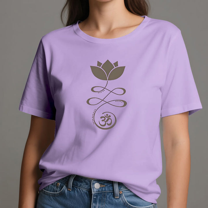 Olivenorma Yoga Lotus Flower Om Symbol T-Shirt