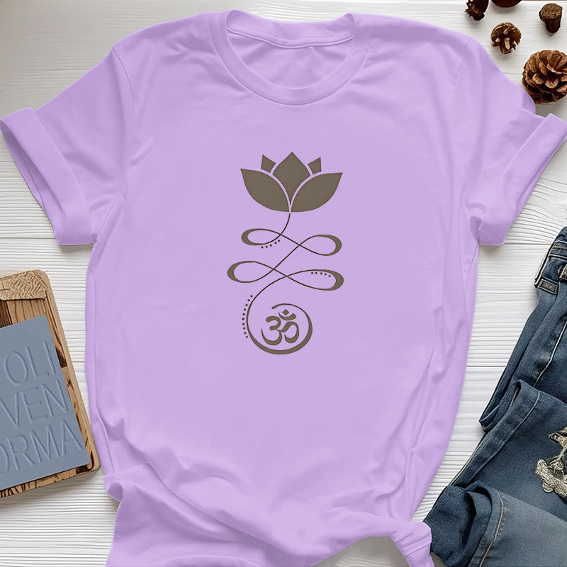 Olivenorma Yoga Lotus Flower Om Symbol T-Shirt