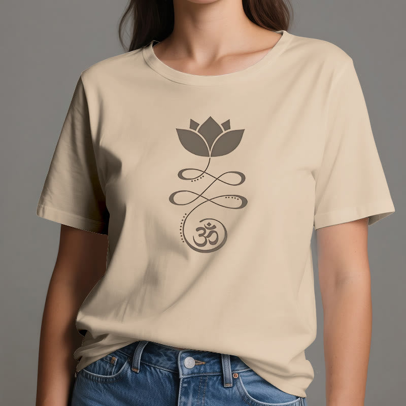 Olivenorma Yoga Lotus Flower Om Symbol T-Shirt