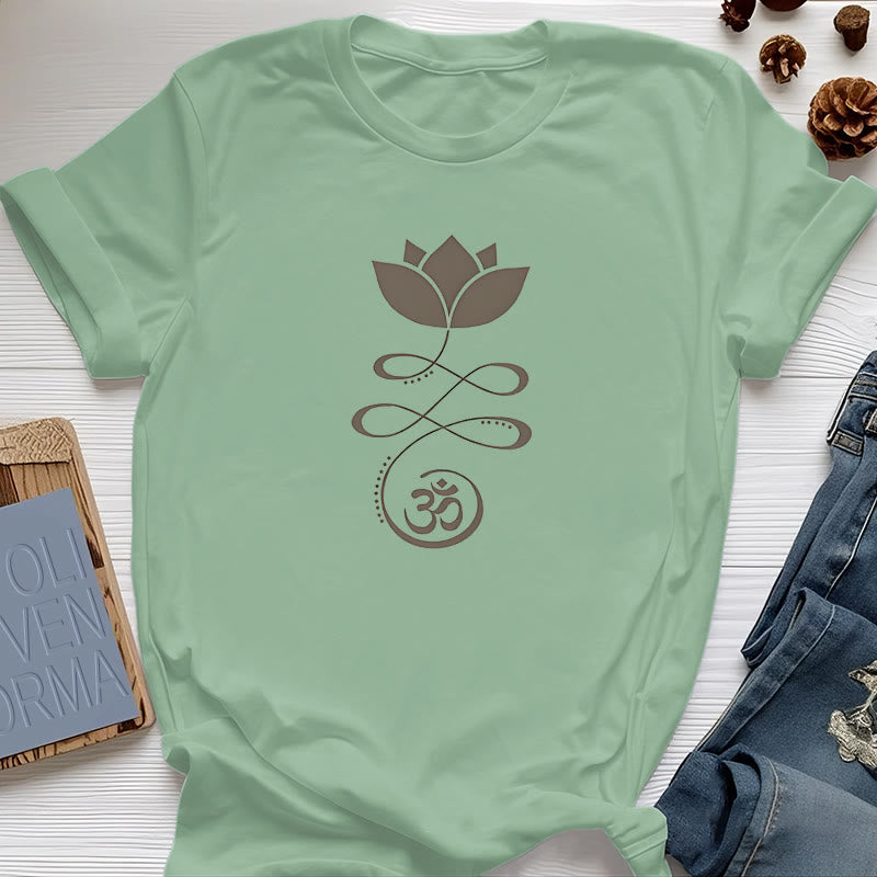 Olivenorma Yoga Lotus Flower Om Symbol T-Shirt