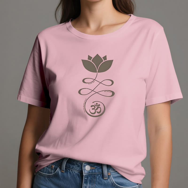 Olivenorma Yoga Lotus Flower Om Symbol T-Shirt