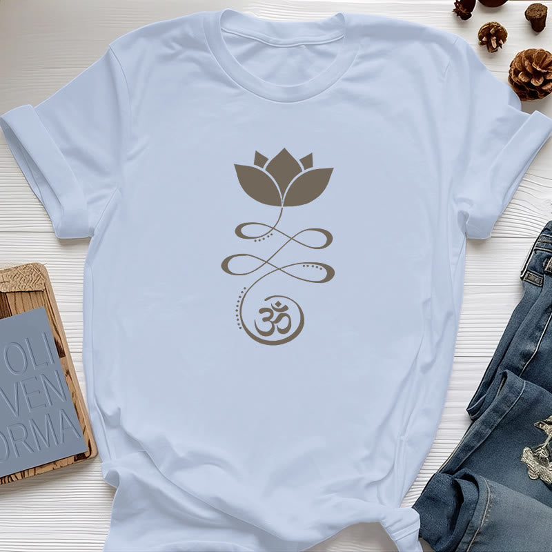 Olivenorma Yoga Lotus Flower Om Symbol T-Shirt