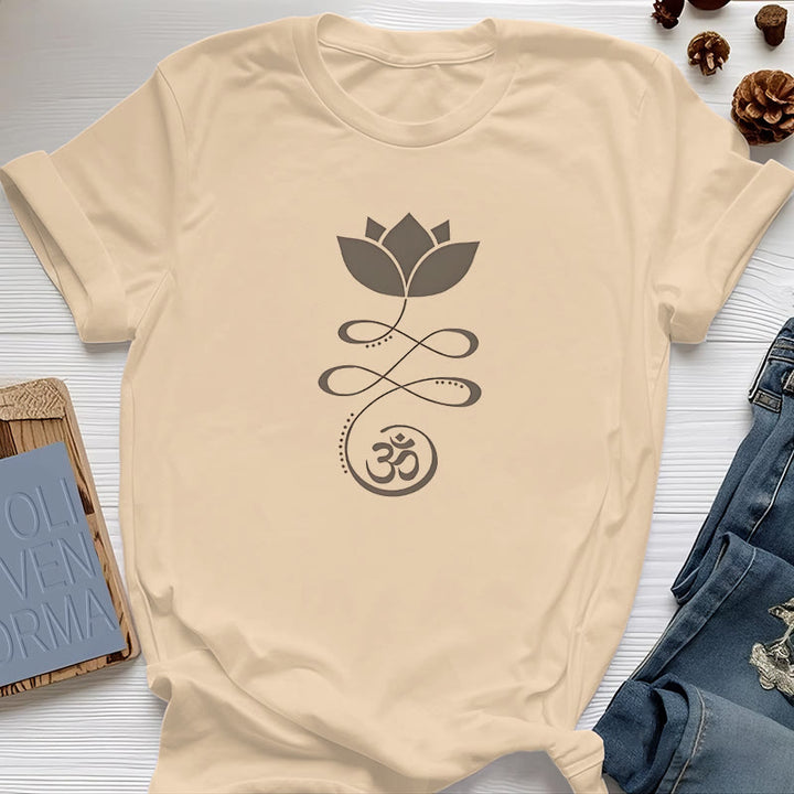 Olivenorma Yoga Lotus Flower Om Symbol T-Shirt