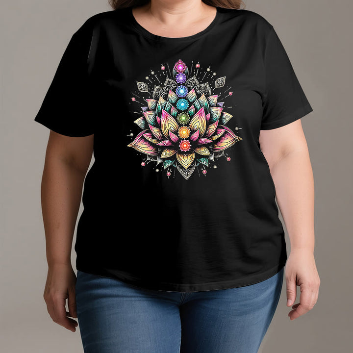 Olivenorma Chakra Lotus Flower Yoga Meditation T-Shirt