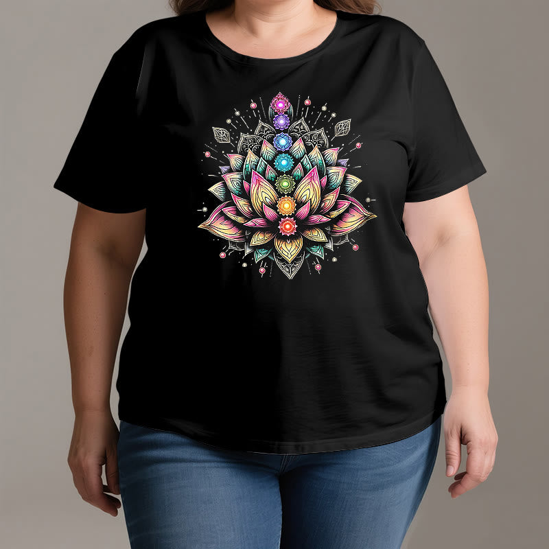 Olivenorma Chakra Lotus Flower Yoga Meditation T-Shirt