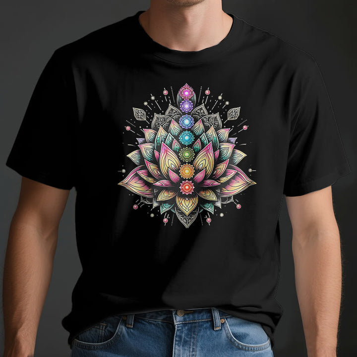 Olivenorma Chakra Lotus Flower Yoga Meditation T-Shirt