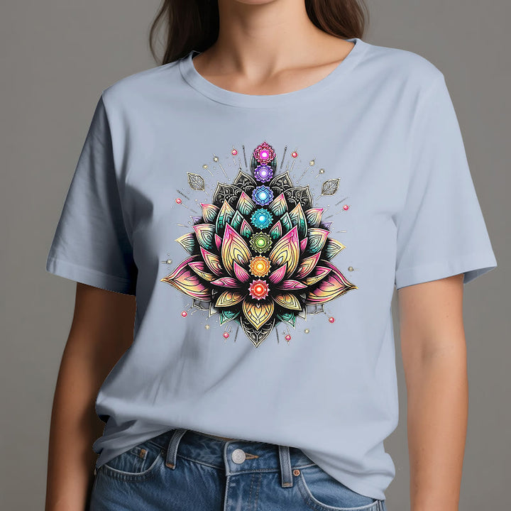 Olivenorma Chakra Lotus Flower Yoga Meditation T-Shirt