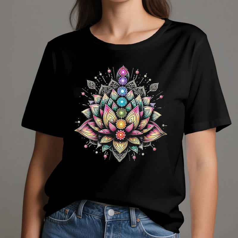 Olivenorma Chakra Lotus Flower Yoga Meditation T-Shirt