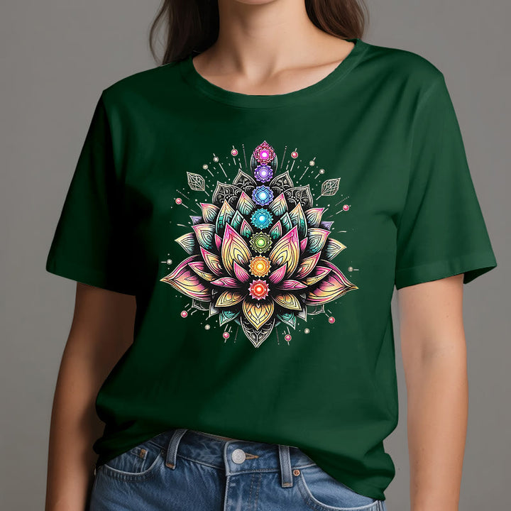 Olivenorma Chakra Lotus Flower Yoga Meditation T-Shirt