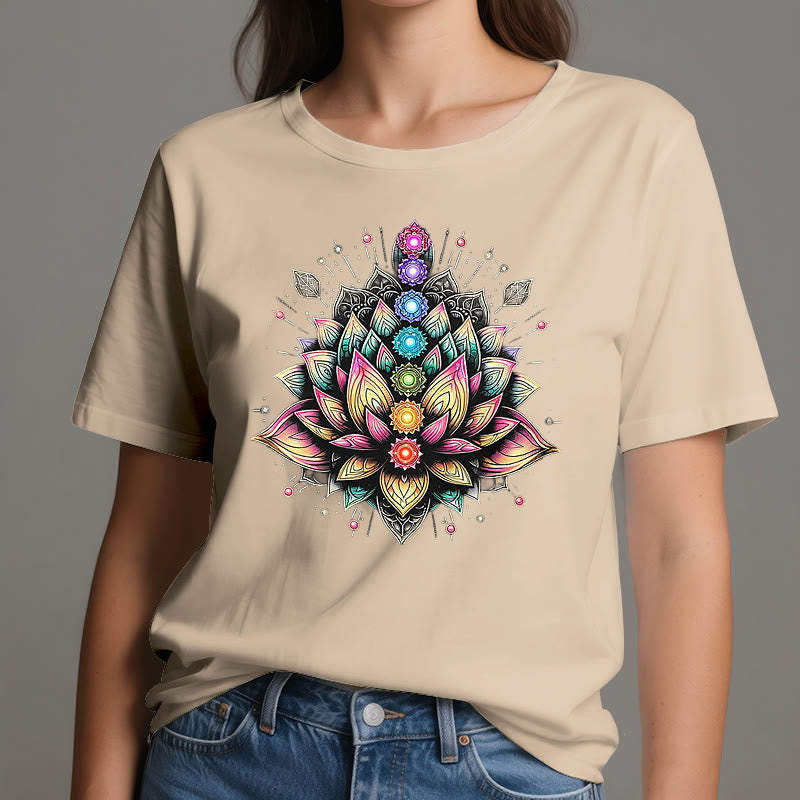 Olivenorma Chakra Lotus Flower Yoga Meditation T-Shirt