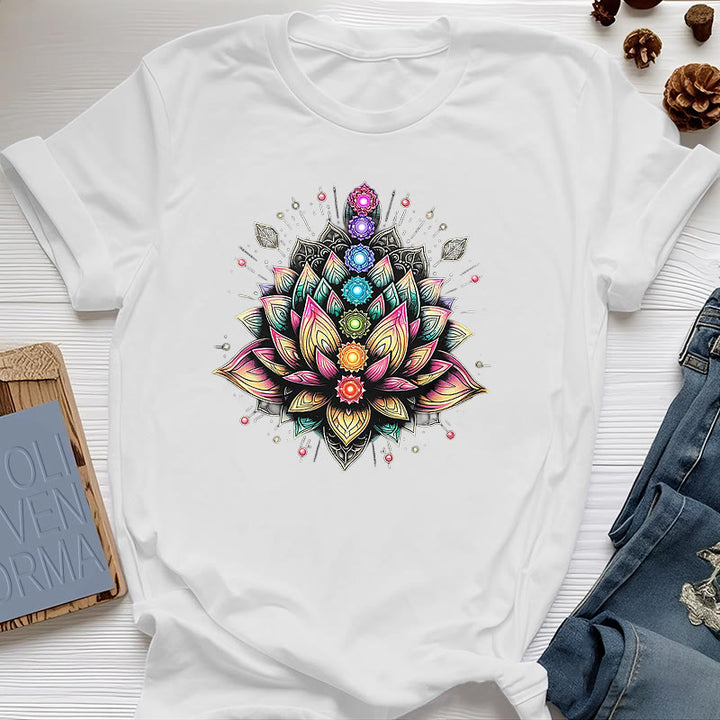 Olivenorma Chakra Lotus Flower Yoga Meditation T-Shirt