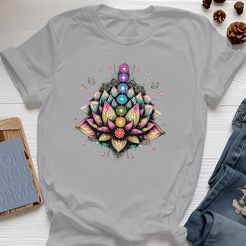 Olivenorma Chakra Lotus Flower Yoga Meditation T-Shirt