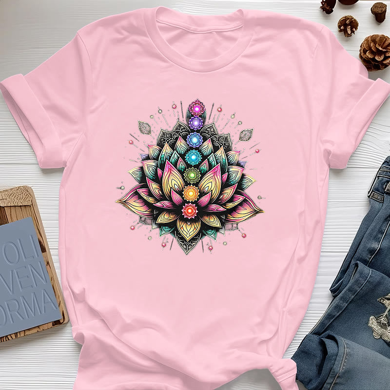 Olivenorma Chakra Lotus Flower Yoga Meditation T-Shirt