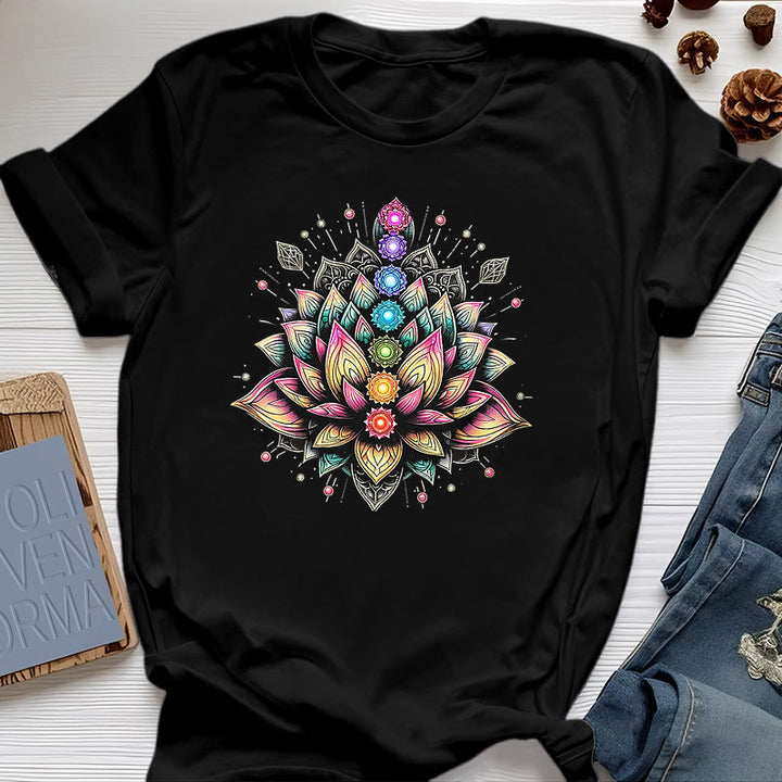 Olivenorma Chakra Lotus Flower Yoga Meditation T-Shirt