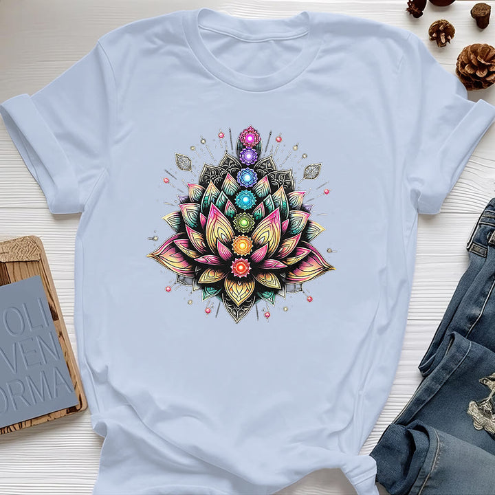 Olivenorma Chakra Lotus Flower Yoga Meditation T-Shirt