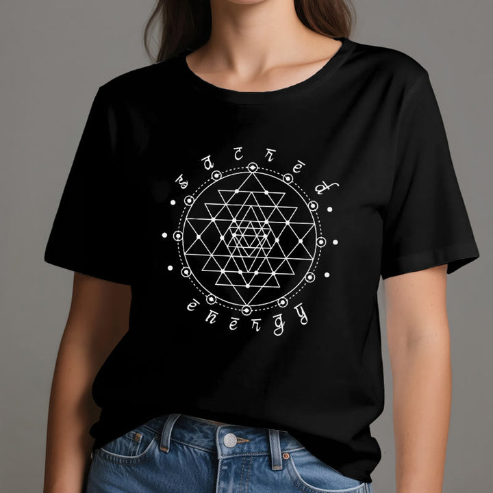 Olivenorma Sacred Energy Sri Yantra Spiritual T-Shirt
