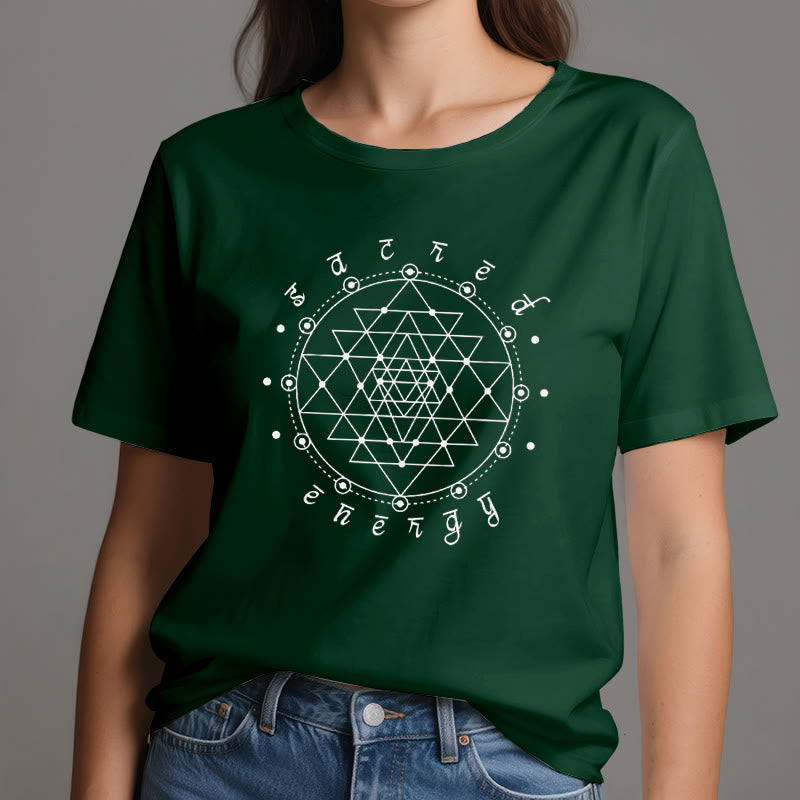 Olivenorma Sacred Energy Sri Yantra Spiritual T-Shirt