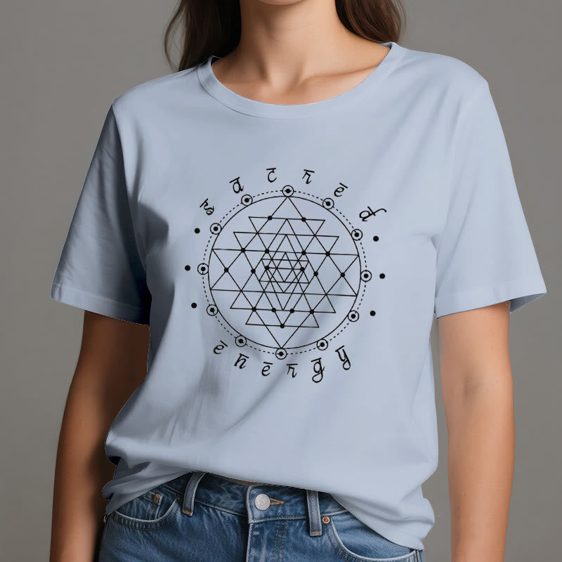 Olivenorma Sacred Energy Sri Yantra Spiritual T-Shirt