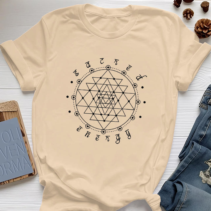 Olivenorma Sacred Energy Sri Yantra Spiritual T-Shirt