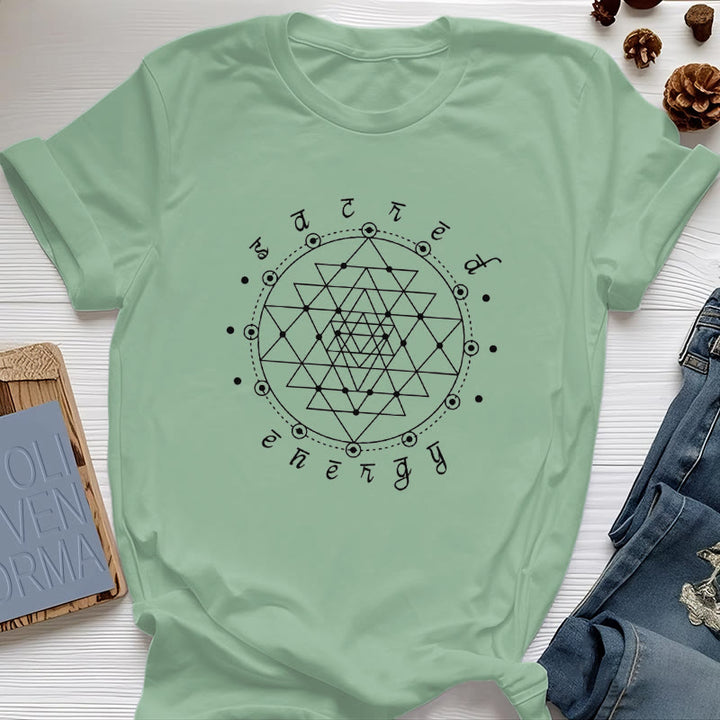 Olivenorma Sacred Energy Sri Yantra Spiritual T-Shirt