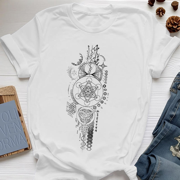 Olivenorma Flower Of Life Sacred Geometry T-Shirt