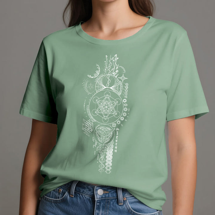 Olivenorma Flower Of Life Sacred Geometry T-Shirt