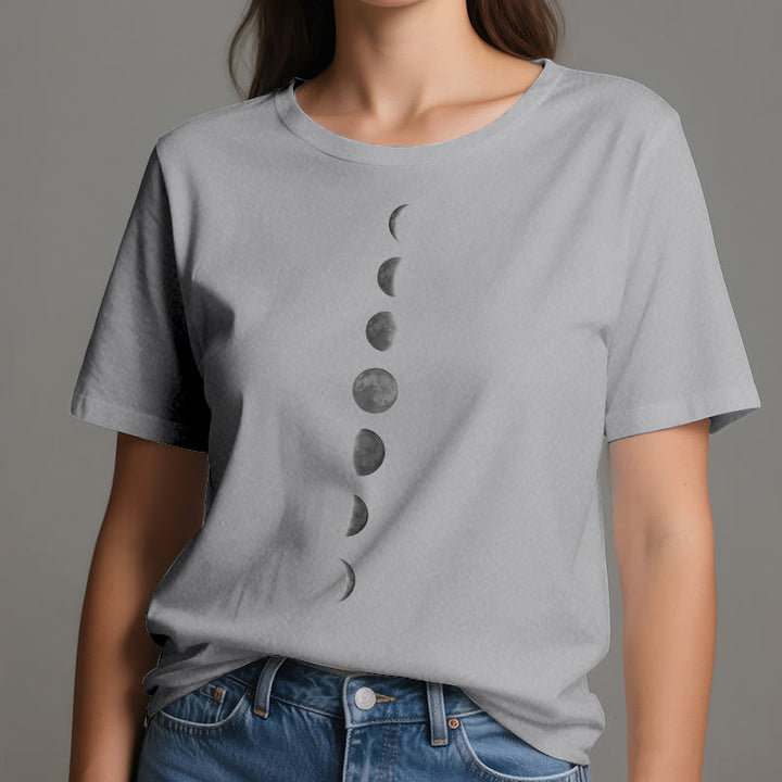 Olivenorma Moon Phase Print Yoga Meditation T-Shirt