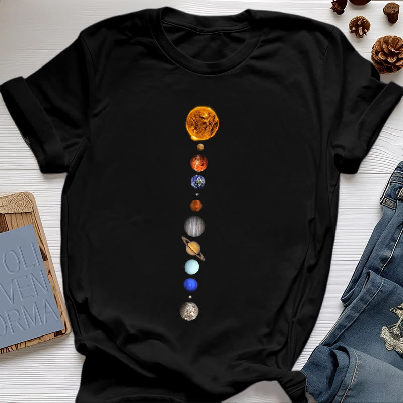 Olivenorma Solar System Galaxy Array Print T-Shirt