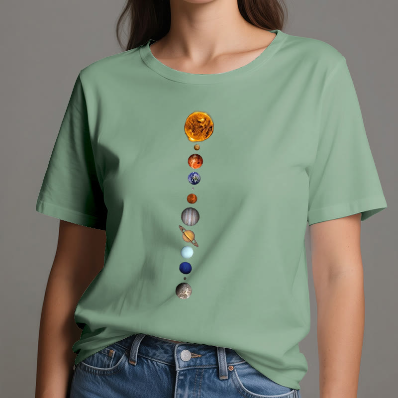 Olivenorma Solar System Galaxy Array Print T-Shirt