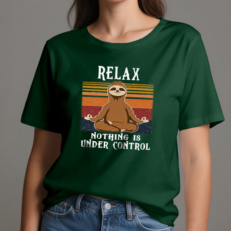 Olivenorma Relaxed Sloth Retro Cotton T-Shirt