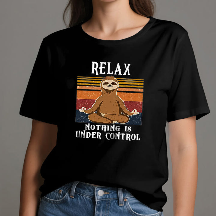 Olivenorma Relaxed Sloth Retro Cotton T-Shirt
