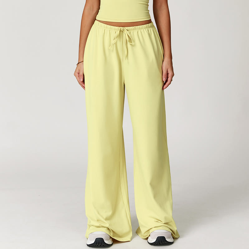 Olivenorma Loose Drawstring Wide-Leg Pants