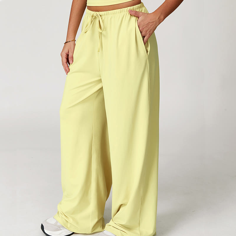 Olivenorma Loose Drawstring Wide-Leg Pants
