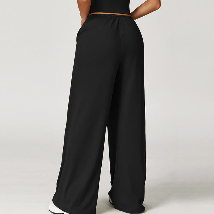 Olivenorma Loose Drawstring Wide-Leg Pants