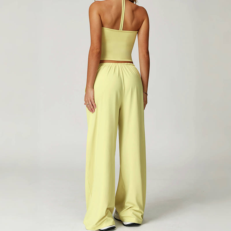 Olivenorma Loose Drawstring Wide-Leg Pants