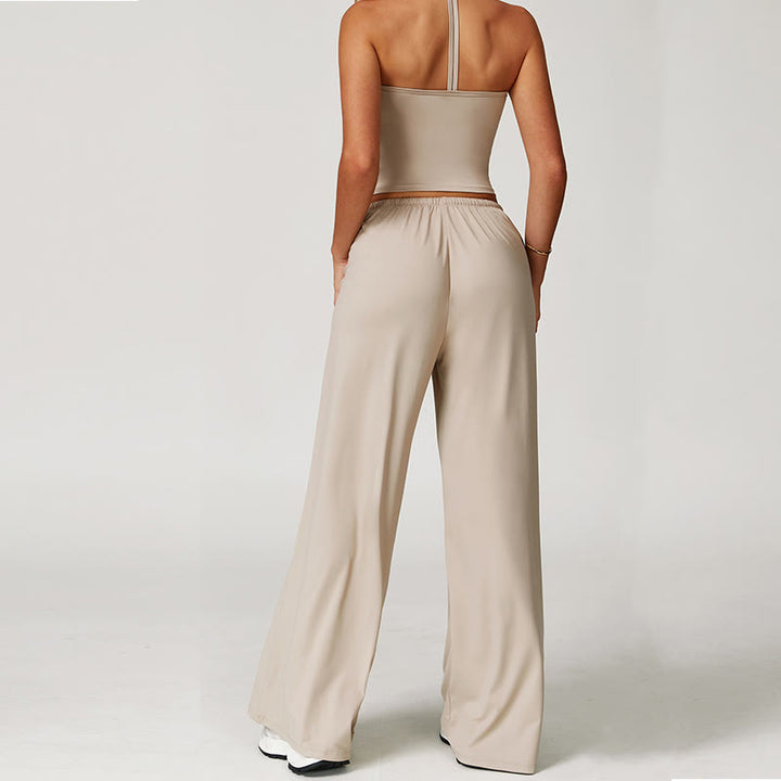 Olivenorma Loose Drawstring Wide-Leg Pants