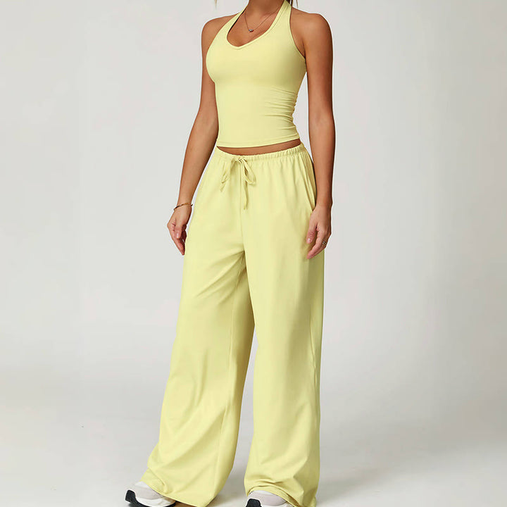 Olivenorma Loose Drawstring Wide-Leg Pants