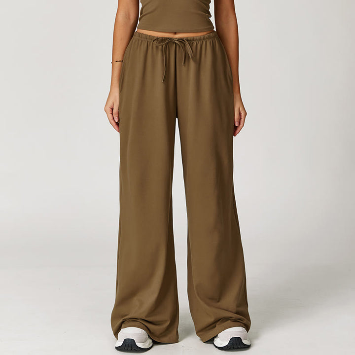 Olivenorma Loose Drawstring Wide-Leg Pants